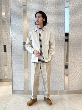 「SCYE BASICS（サイベーシックス）のアイテム（チノパンツ）」を使った、iguchiさん（メンズ・178cm）の夏コーディネート