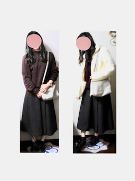 「ワインレッド」｜「アイテム（その他アウター）」を使った、A  u さん（レディース・153cm）の秋コーディネート