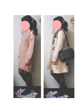「Chez toi（シェトワ）のアイテム（ダッフルコート）」を使った、A  u さん（レディース・153cm）の冬コーディネート