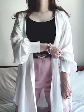 「へザー」｜「アイテム（キャミソール）」を使った、mさん（レディース・159cm）の春コーディネート
