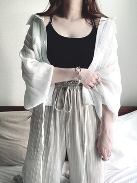 「へザー」｜「アイテム（キャミソール）」を使った、mさん（レディース・159cm）の春コーディネート