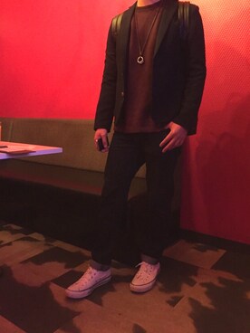 「CONVERSE（コンバース）のALL STAR HI（スニーカー）」を使った、まっしゃんさん（メンズ・169cm）の春コーディネート