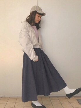 「studio CLIP（スタディオクリップ）のアイテム（MA-1）」を使った、studioCLIPたまプラーザテラス店さん（レディース・160cm）の冬コーディネート