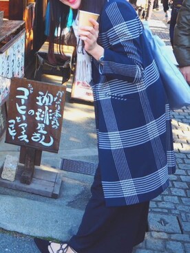 「SNIDEL（スナイデル）のアイテム（チェスターコート）」を使った、miyacoさん（レディース・161cm）の冬コーディネート