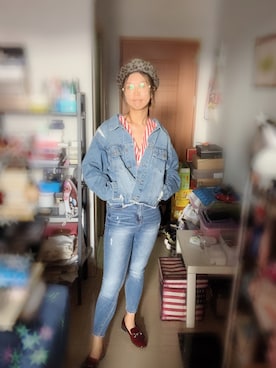 「BELLE（ベル）のアイテム」を使った、周小欣欣さん（レディース・165cm）の秋コーディネート