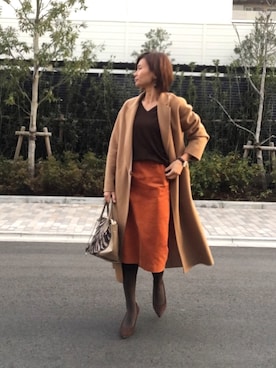 「アニマル」｜「アイテム（その他アウター）」を使った、HARU☆88さん（レディース・166cm）の冬コーディネート