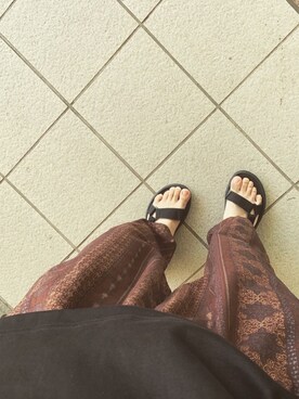 「Teva（テバ）のTEVA Hurricane XLT2 (BLACK)（サンダル、ブラック系）」を使った、ヤマさん（メンズ・165cm）の夏コーディネート