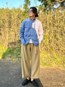 「カラーサングラス」｜「アイテム（その他）」を使った、ジョータローさん（メンズ・170cm）の春コーディネート