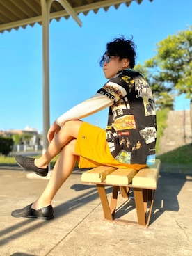 「ワコマリア」｜「アイテム（スリッポン）」を使った、ジョータローさん（メンズ・170cm）の春コーディネート