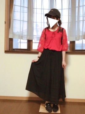 「スカーチョ」｜「アイテム（キャップ）」を使った、結衣さん（レディース・156cm）の春コーディネート