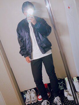 「H&M（エイチ・アンド・エム）のアイテム（その他パンツ）」を使った、まーやさん（メンズ・175cm）の秋コーディネート