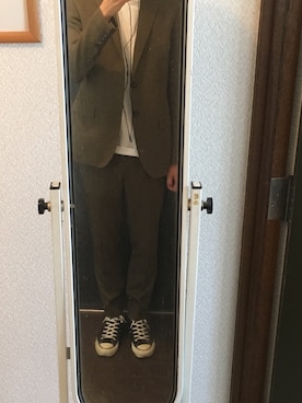 「UNITED TOKYO（ユナイテッドトウキョウ）のアイテム（セットアップ）」を使った、成迫俊介さん（メンズ・173cm）の春コーディネート