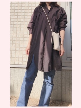 「coca（coca）（コカ）のアイテム（シャツワンピース）」を使った、*ponyo*さん（レディース・153cm）の秋コーディネート