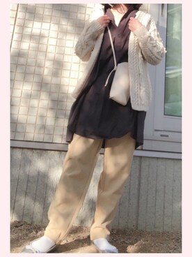 「coca（coca）（コカ）のアイテム（シャツワンピース）」を使った、*ponyo*さん（レディース・153cm）の秋コーディネート