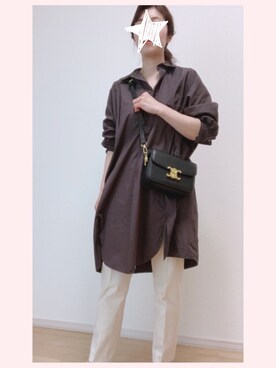 「coca（coca）（コカ）のアイテム（シャツワンピース）」を使った、*ponyo*さん（レディース・153cm）の春コーディネート