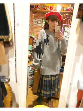 「Yves Saint Laurent（イヴサンローラン）のアイテム（スカート）」を使った、るぅーさん（レディース・147cm）の冬コーディネート