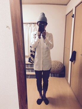 「AZUL by moussy（アズールバイマウジー）のアイテム（ニットキャップ/ビーニー）」を使った、alanさん（メンズ・172cm）の夏コーディネート