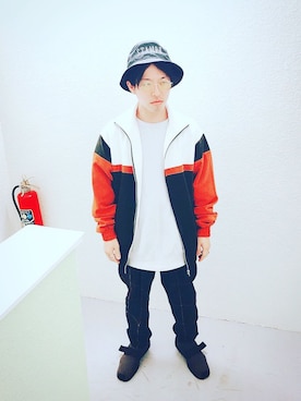 「STAMPD（スタンプド）のアイテム（帽子）」を使った、szkさん（メンズ・159cm）の冬コーディネート
