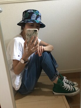 「DECO（デコ）のアイテム」を使った、咲穂さん（レディース・162cm）の春コーディネート