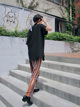 「ASTRAL（アストラル）のアイテム」を使った、Never mind the XU / Chikashitsu+さん（メンズ・173cm）の夏コーディネート