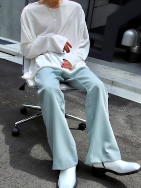 「ASTRAL（アストラル）のアイテム」を使った、Never mind the XU / Chikashitsu+さん（メンズ・173cm）の夏コーディネート