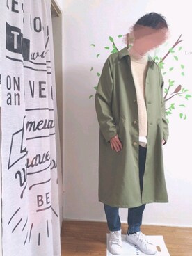 「アイテム（ステンカラーコート）」を使った、Kousukeさん（メンズ・167cm・20代）の春コーディネート