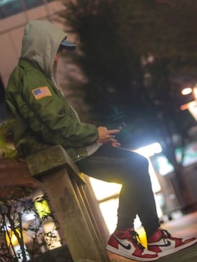 「nitraid（ナイトレイド）のアイテム（トップス）」を使った、ぴろさん（メンズ・170cm）の秋コーディネート