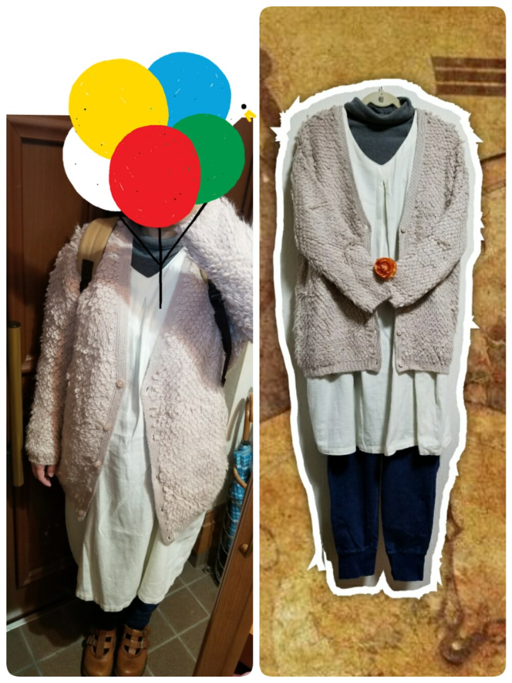 「GUのアイテム（パンツ、ブルー系）」を使った、mmmさん（レディース・149cm）の秋コーディネートの1枚目の写真