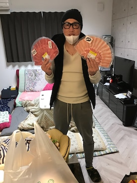 「wjk（ダヴルジェイケイ）のアイテム（スウェット）」を使った、もやし小僧さん（メンズ・168cm）の冬コーディネート