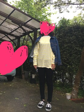 「LUV IS TRUEのアイテム（Tシャツ/カットソー、イエロー系）」を使った、yoi41さん（レディース・175cm）の春コーディネート