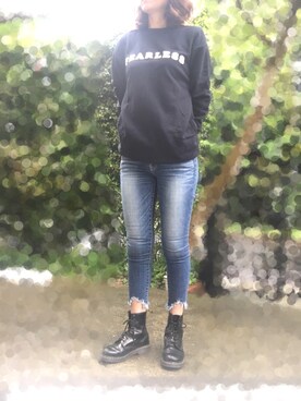 「MOUSSY（マウジー）のアイテム（デニムパンツ、ブルー系）」を使った、yoi41さん（レディース・175cm）の春コーディネート