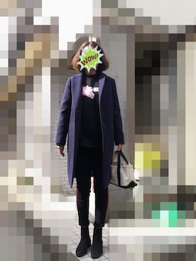 「DIESEL（ディーゼル）の00S8WC0IAEG（スウェット、ブラック系）」を使った、yoi41さん（レディース・175cm）の冬コーディネート