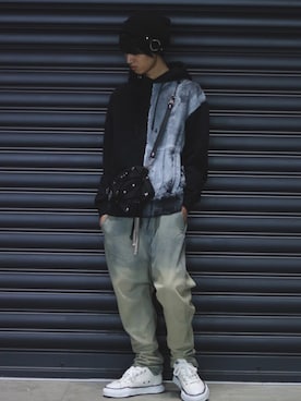 「ROYAL FLASH（ロイヤルフラッシュ）のアイテム（帽子）」を使った、WayBeeee!!!さん（メンズ・173cm）の冬コーディネート