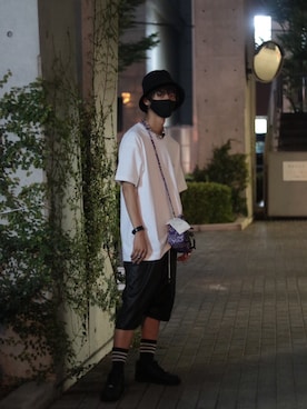 「READYMADE（レディメイド）のアイテム（バッグ）」を使った、WayBeeee!!!さん（メンズ・173cm）の夏コーディネート