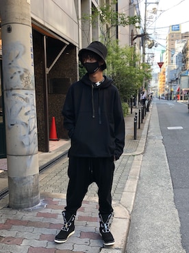 「ISAMU KATAYAMA BACKLASH（イサムカタヤマバックラッシュ）のアイテム（パーカー）」を使った、WayBeeee!!!さん（メンズ・173cm）の夏コーディネート