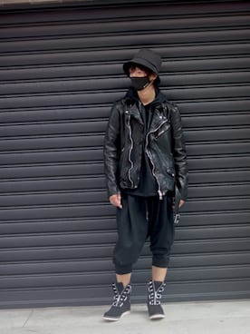 「ISAMU KATAYAMA BACKLASH（イサムカタヤマバックラッシュ）のアイテム（パーカー）」を使った、WayBeeee!!!さん（メンズ・173cm）の秋コーディネート