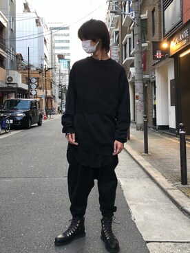 「ISAMU KATAYAMA BACKLASH（イサムカタヤマバックラッシュ）のアイテム（スウェットパンツ）」を使った、WayBeeee!!!さん（メンズ・173cm）の秋コーディネート