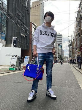 「DSQUARED2（ディースクエアード）のアイテム（パーカー）」を使った、WayBeeee!!!さん（メンズ・173cm）の冬コーディネート