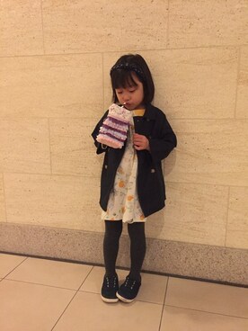 「フェリシモキッズ（フェリシモキッズ）のアイテム（その他アウター）」を使った、フェリシモキッズさん（キッズ・108cm）の冬コーディネート
