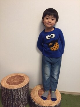 「フェリシモキッズ（フェリシモキッズ）のアイテム（パンツ）」を使った、フェリシモキッズさん（キッズ・105cm）の冬コーディネート