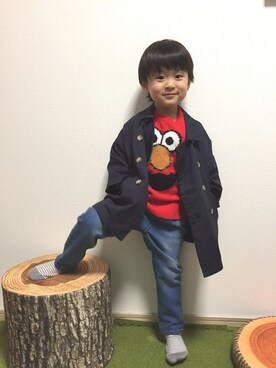 「フェリシモキッズ（フェリシモキッズ）のアイテム（その他アウター）」を使った、フェリシモキッズさん（キッズ・105cm）の冬コーディネート