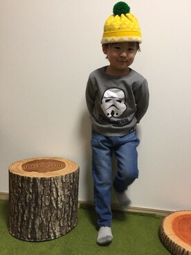 「フェリシモキッズ（フェリシモキッズ）のアイテム（帽子）」を使った、フェリシモキッズさん（キッズ・105cm）の冬コーディネート