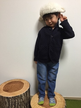 「フェリシモキッズ（フェリシモキッズ）のアイテム（その他アウター）」を使った、フェリシモキッズさん（キッズ・105cm）の冬コーディネート