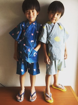 「アイテム（水着/着物・浴衣）」を使った、フェリシモキッズさん（キッズ・100cm）の夏コーディネート