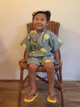 「アイテム（ビーチサンダル）」を使った、フェリシモキッズさん（キッズ・95cm）の夏コーディネート
