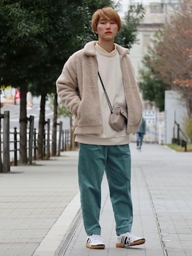 「Adoonplain」｜「アイテム（スラックス）」を使った、いったさん（メンズ・170cm）の冬コーディネート