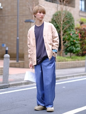 「shiki tokyo（シキトウキョウ）のアイテム（スウェット）」を使った、いったさん（メンズ・170cm）の春コーディネート