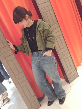 「RNA（アールエヌエー）のE4392 ダブルストラップローファー（ローファー）」を使った、かわさん（レディース・151cm）の春コーディネート