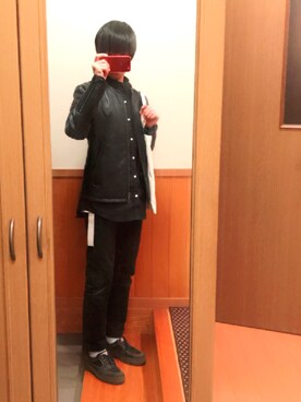 「BOBSON（ボブソン）のアイテム（シューズ）」を使った、ゆーちんさん（メンズ・167cm）の冬コーディネート
