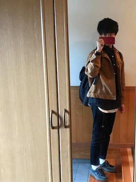 「BOBSON（ボブソン）のアイテム（シューズ）」を使った、ゆーちんさん（メンズ・167cm）の春コーディネート